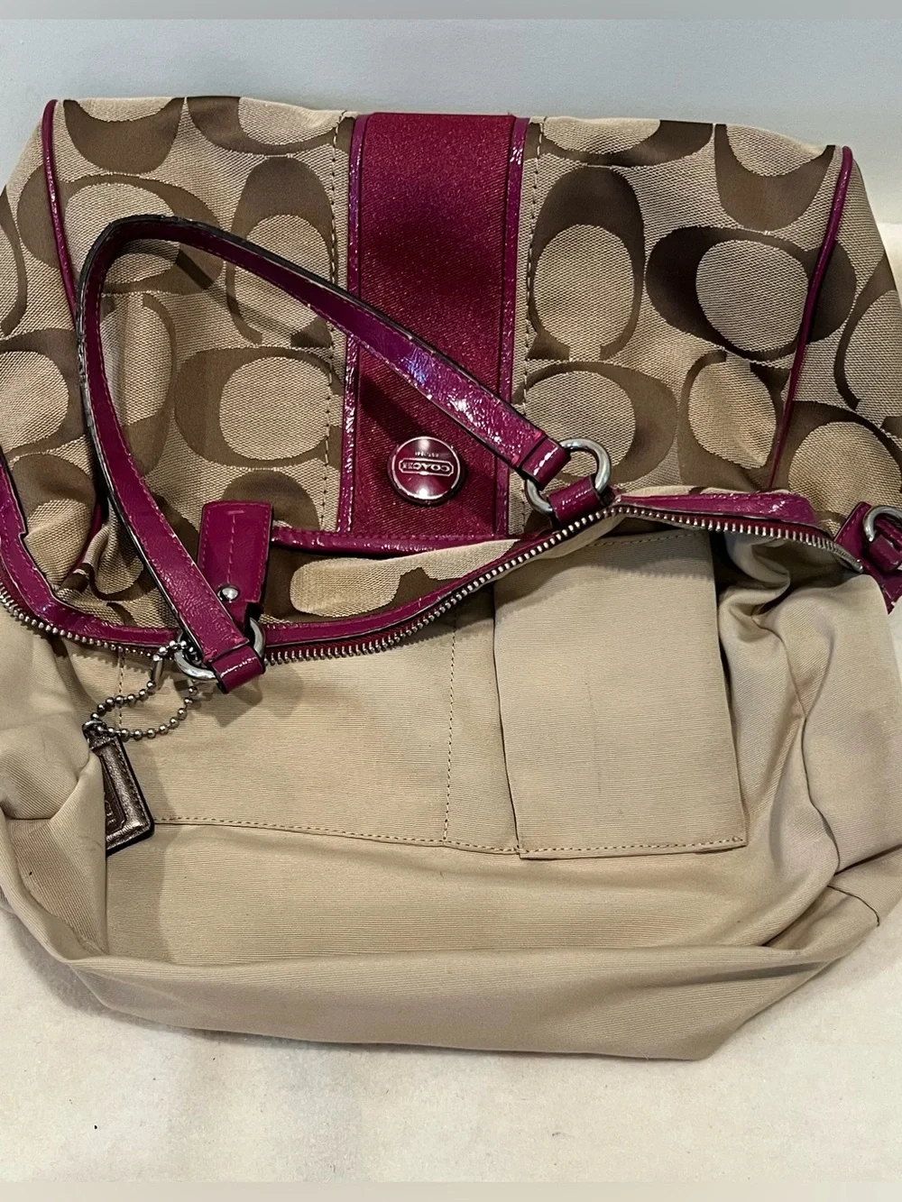 Coach Signature Stripe Satchel (# F24364)